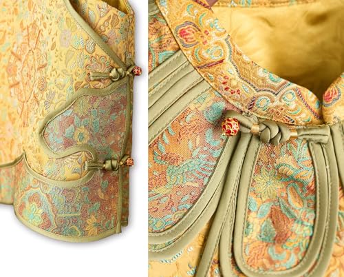 Chaleco de brocado de seda mujer HangErFeng floral sin mangas 619 elegante 4