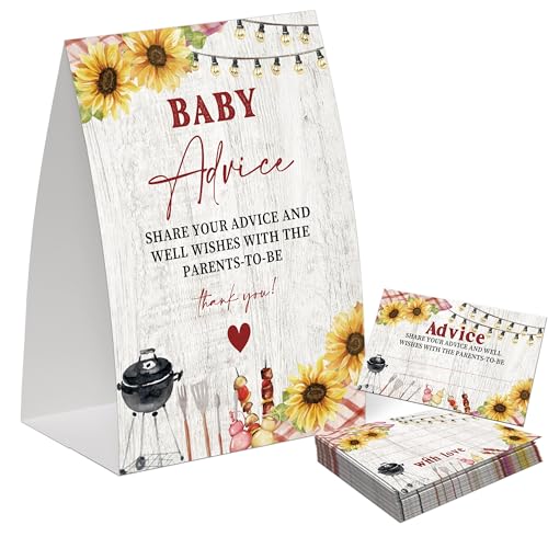 BBQ Advice for the Parents-to-Be, Pack of One 5x7 Sign and 50 Adv...