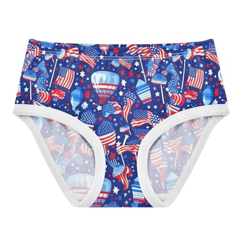 J JOYSAY Usa Flags Girls' Underwear Cotton Little Girls Briefs