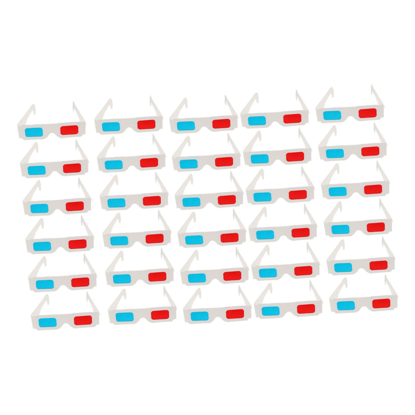 KALLORY 30 Pezzi Occhiali 3d in Cartone Anaglifi Monouso per Cinema Film Video 3d Uso Feste Compleanni Natale