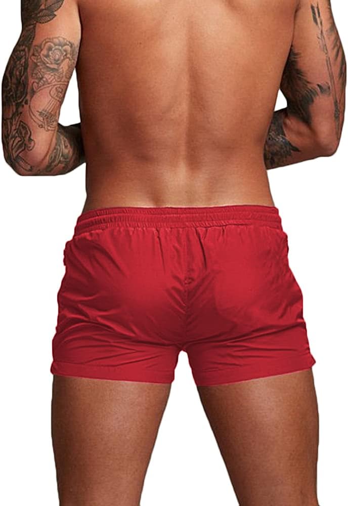 Rexcyril Men's Athletic Gym Workout Shorts 3 Inch Quick Dry Running Bodybuilding Short Shorts with Liner and Zipper Pockets - Image 3