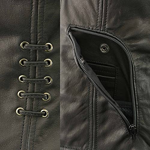 Image of Milwaukee Leather Women's Premium Classic Leather Motorcycle Rider Vest w /Adjustable Side Laces