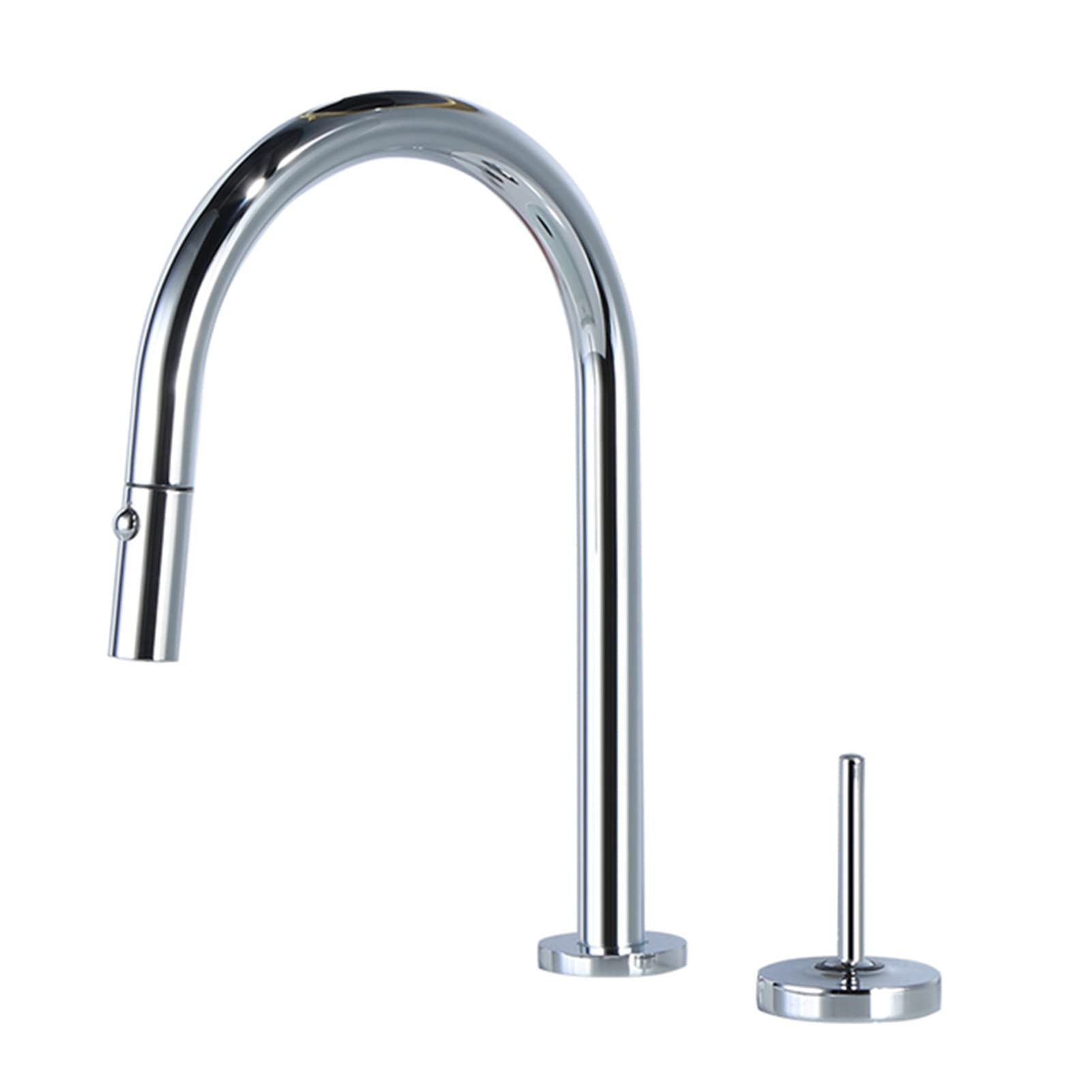 Robinet de salle de bain extractible mitigeur en laiton massif noir