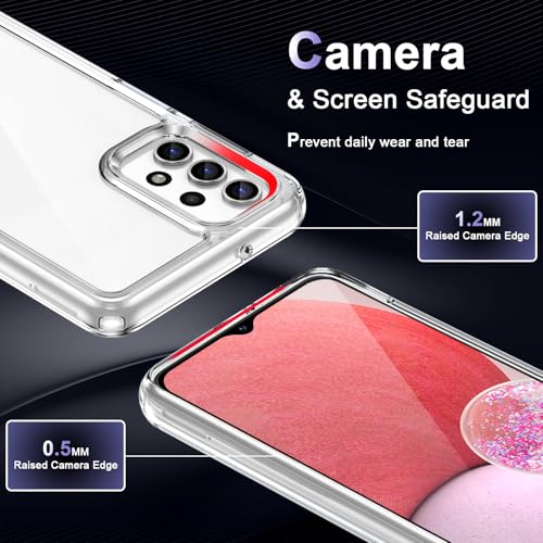 Image of Case for Samsung Galaxy A13 5G /4G, Military Grade Drop Protection Phone Case, Yellowing Resistant, Anti-Scratch Hard PC Back, Shockproof Hard Ultra-Thin Protective Cover, Clear