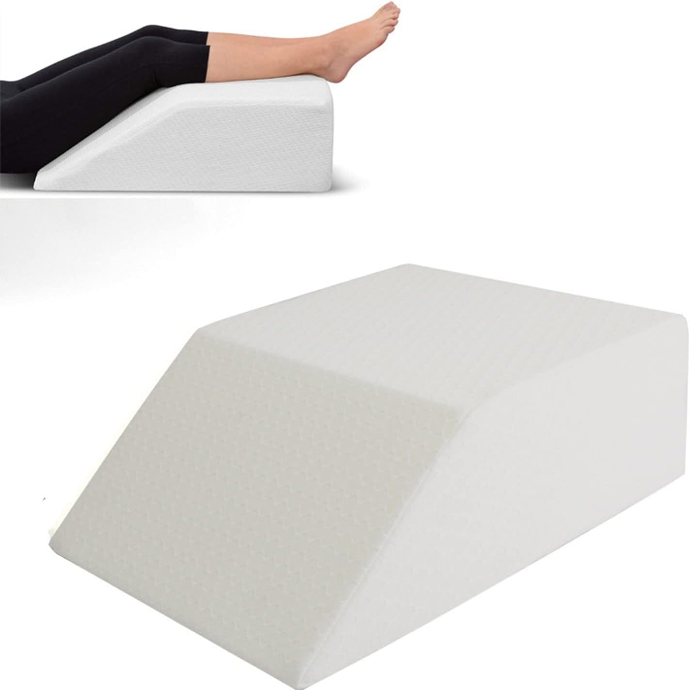Almohada de elevación de piernas,Almohadas cómodas para Dormir,Mejorar la circulación y Reducir la hinchazón,cadera y espalda baja para dormir después de la cirugía White,20cm