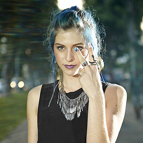 Fibo Steel 16 Pieces Vintage Punk Rings For Men Women Gothic Rings Silver Black Dragon Snake Claw Skull Octopus Eyes Of Hell Open Adjustable Rings Set #TOP2