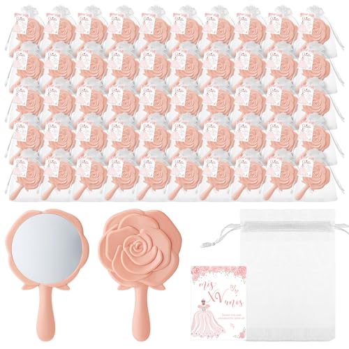 50 Sets de Espejos Compactos Rosa para Fiesta Quinceañera