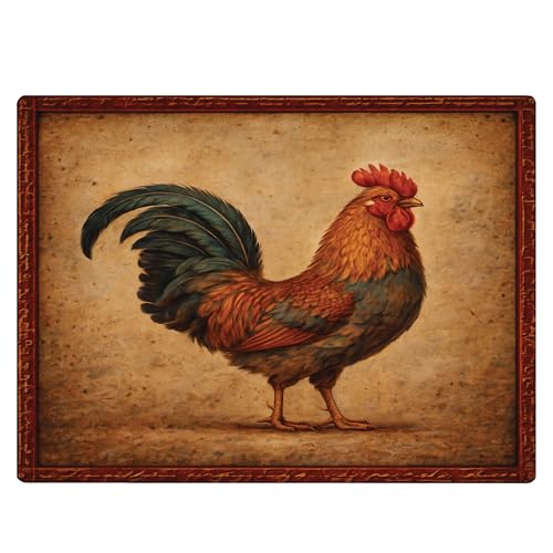 Tabla de Cortar de Vidrio Templado con Diseño de Gallo Animal para Cocina, 40.64 cm x 30.48 cm miniatura 1