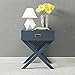 Dorel Living Miles Nightstand, Graphite Blue