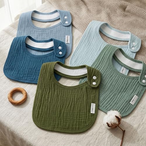 Image of Muslin Baby Bibs for Drooling and Teething,Bibs for Boys Girls