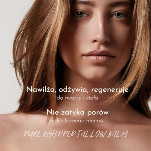 Hypoalergiczny Pure Unscented Tallow Balm 60 ml, naturalny, nawilżający balsam z łoju wołowego grass-fed, do skóry wrażliwej i alergicznej