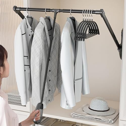 Tringle de penderie rétractable robuste en aluminium avec largeur réglable