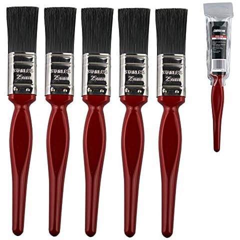 5 x One Inch Lightning Paint Brushes 1" | 25mm Synthetic Paint Brush Set | Small Brushes Cover