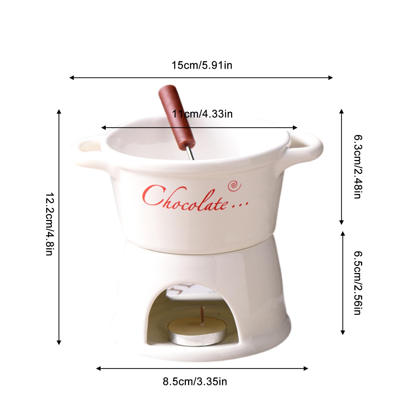 Fonduta Pentola per Sciogliere a Candela, Scaldaburro, Salse e Caramelle | Scalda Caffè Fonduta Personale Salse, Formaggio, Dolci, Pane - Compleanni, Matrimoni, San , Feste, Cena, Coppie