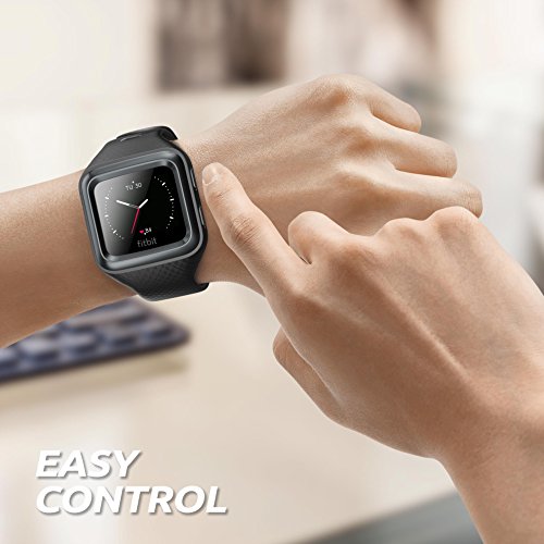 Clayco Fitbit Blaze Bands, [Hera Series] Shock Resistant Bumper Case With Strap Bands For Fitbit Blaze Replacement Smart Fitness Watch Wristband (Black) #TOP5