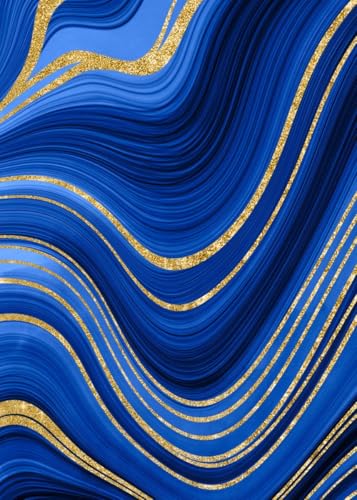 Tapete decorativo moderno azul royal con diseño abstracto 5x7 miniatura 2