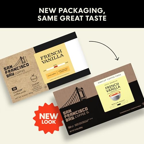 Image of San Francisco Bay K-Cup Coffee Pods, French Vanilla (80 ct), Medium Roast, Commercially Compostable Single-Serve Flavored Coffee Pods