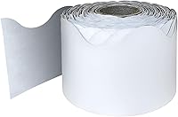 Vista 8 de Carson Dellosa Farmhouse 65 pies de bordes de tablaroca de gingham negro y blanco para tablón de anuncios, 1 rollo de borde festoneado para pizarra