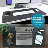 Rubberneck Podkładka na biurko z filcu – podkładka pod mysz XXL, mata stołowa, do biura i gier – antypoślizgowa, ciemnoszara, 80 x 40 cm