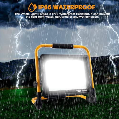 22000 Lumen Work Lights with Stand, Portable LED Work Light, with Adjustable&Foldable Tripod Stand, IP66 Waterproof Lamp for Outdoor Indoor Job Site Workshop Garage Construction Site Lighting - Image 8