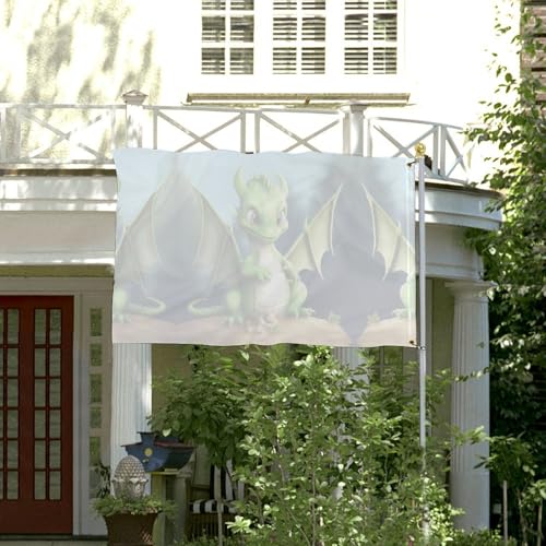 Drapeau dragon mignon double face, drapeau de cour imperméable pour célébration