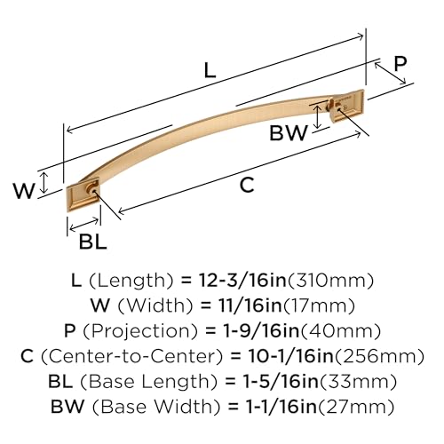 Image of Amerock Candler 10-1 /16 inch (256mm) Center-to-Center Champagne Bronze Cabinet Pull, BP29352CZ