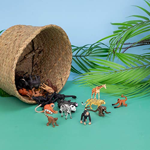 Animals Figures,24 Pcs Realistic Animal Toy Set With Lion,Panda,Monkey,Zebra,Tiger,Elephant,Giraffe Etc,Cake Toppers Birthday Gift For Kids #TOP4