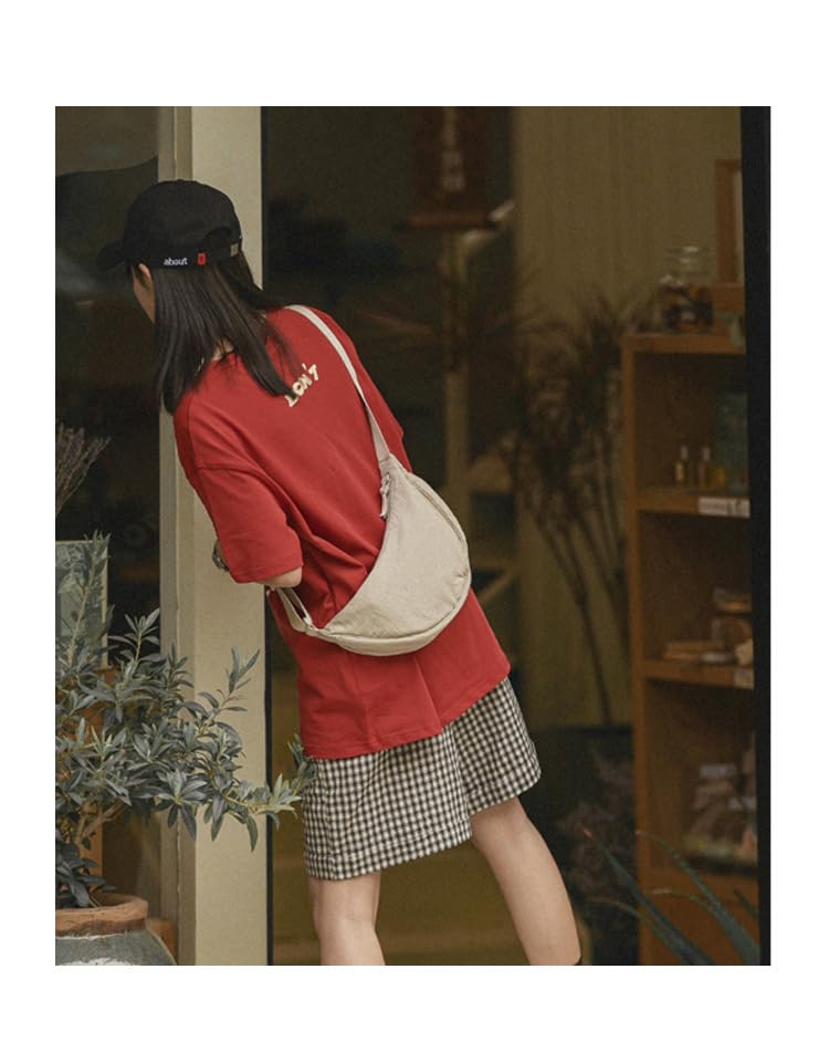 Nylon Hobo Crescent Crossbody Bag for Women,Dumpling Bag Moon Shoulder Bag3