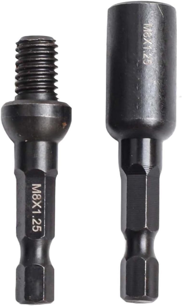 M6 M8 M10 Hanger Bolt and Threaded Insert Driver Tool Set with 1/4 Inch Hex Shank for Power Drill, Self-Tapping Socket Adapter for Woodworking(M8)