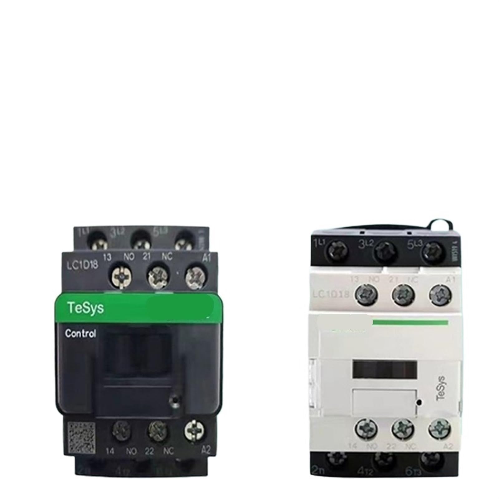 Contactor 220v DC Trifásico 3 Polos Contactor Tripolar 3P50/60Hz LC1D25 LC1D32 LC1D38 Voltaje de Bobina 24v 110V 220V 380V 1 Pieza(LC1D38 black38A,220V)