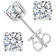 Lab Grown Diamond Stud Earrings Screw Back for Women Round Cut IGI Certified D Color VVS1 Clarity Hypoallergenic Fine Jewelry Gift