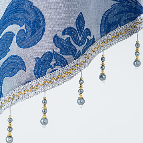 Napearl Swag Curtains Rod Pocket Short Jacquard Valance For Living Room Kitchen Tier Curtains Tailored Scalloped Valance For Basement, 2 Panels #TOP6