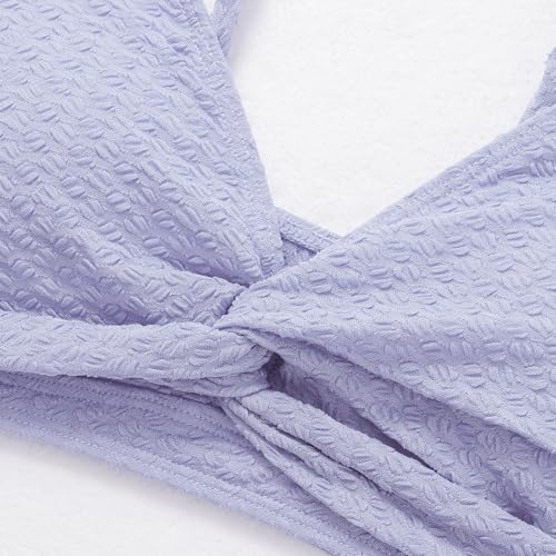 Image of Girls Swimsuit Solid Bathing Suit 2 Piece Twist Cross Adjustable Straps Soft Lining Bikini for Teen Girls with Chest Pad