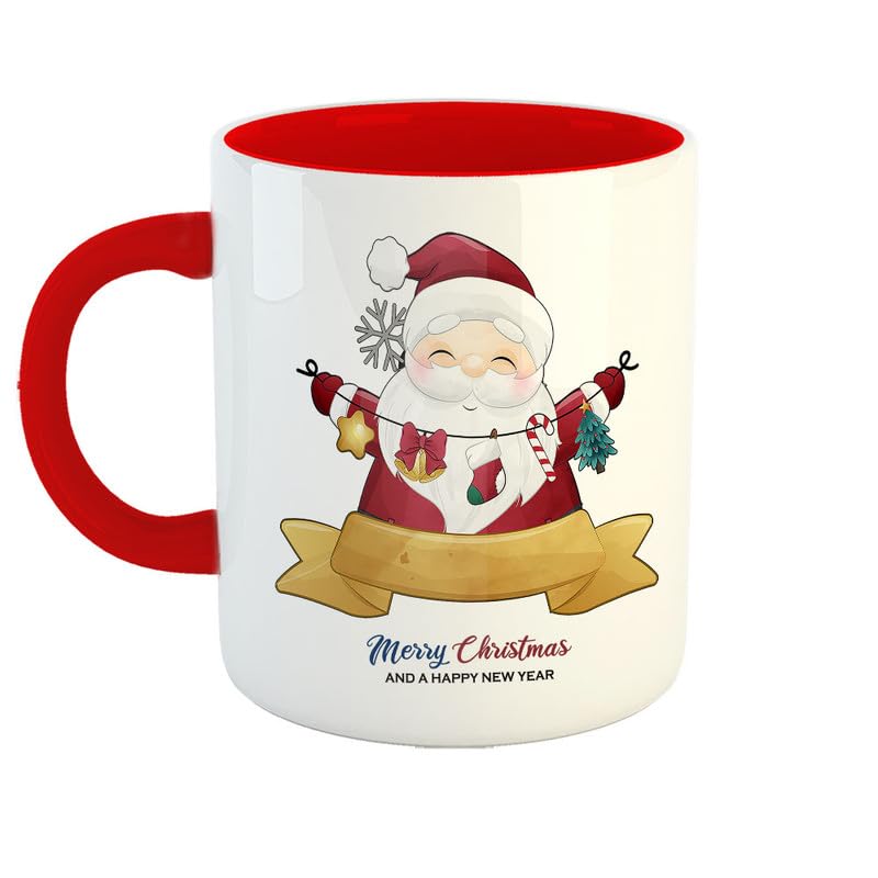 Printed Coffee Mug, Christmas Gifts, Xmas Gifts – Santa Décor, Secret Santa Gifts, Gifts for Wife, Husband, Friends, Family, R5632-RD