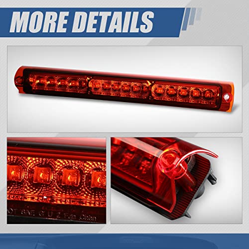 Full Led High Mount Red Housing 3Rd Third Tail Brake Light Lamp Compatible With Ford F-150 F-250 97-04 #TOP4