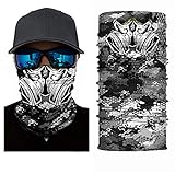 3D Balaclava Camouflage Pasamontañas Calavera Multifuncional Bufanda Prueba de Viento Microfibra Elástico Pañuelos Cabeza Bandana Ciclismo Bici Máscara Facial Protección UV Esquí Cintas de Pelo