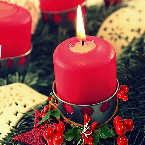 Ybb 8Pcs Christmas Candle Rings, Small Artificial Red Berry Wreath Candle Holder Rings, Fits 3 Inch Pillars Candle Tapers For Rustic Wedding Centerpiece Christmas Table Decoration #TOP6