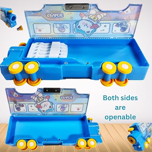 Image of ZAFCO Plastic Magnetic Astronaut Pencil Box with Sharpener Space Theme Large Capacity for Kids Boys Girls School Going Children Stationaries Organizer Birthday Return Gift (Pack of 1), Blue