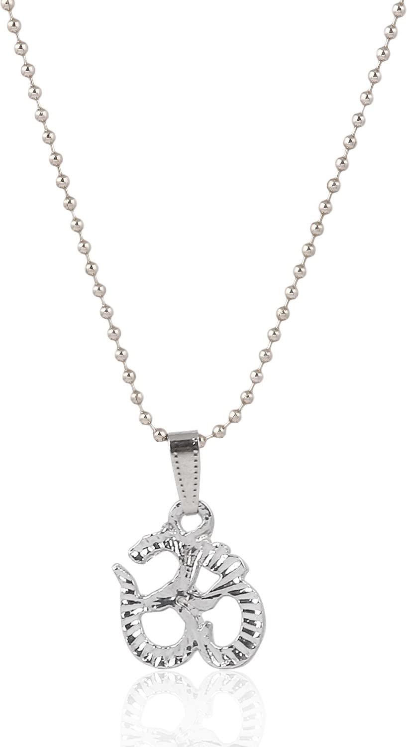 OM Pendant Silver Stainless Steel Chain | Necklace For Mens and Women | Stylish & Fancy Neckpiece for All Ocassion-image-17