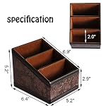 PU Leather Remote Control Holder Storage Container for TV Remote Phone Caddy Eyeglasses - Image 2