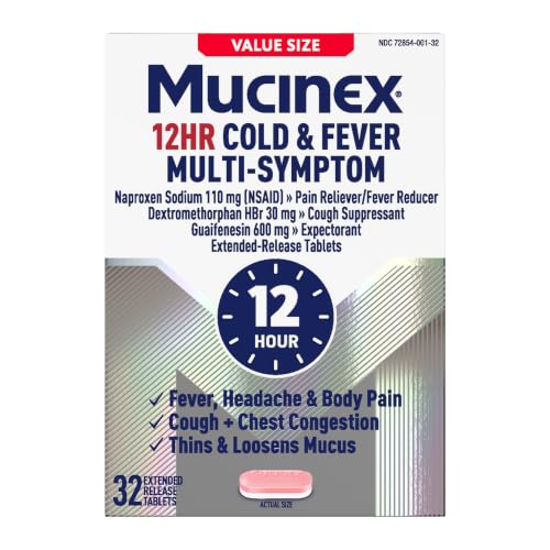 Mucinex 12Hr Cold and Flu Medicine for Adults, All Day Relief, 32 Tablets - image 1