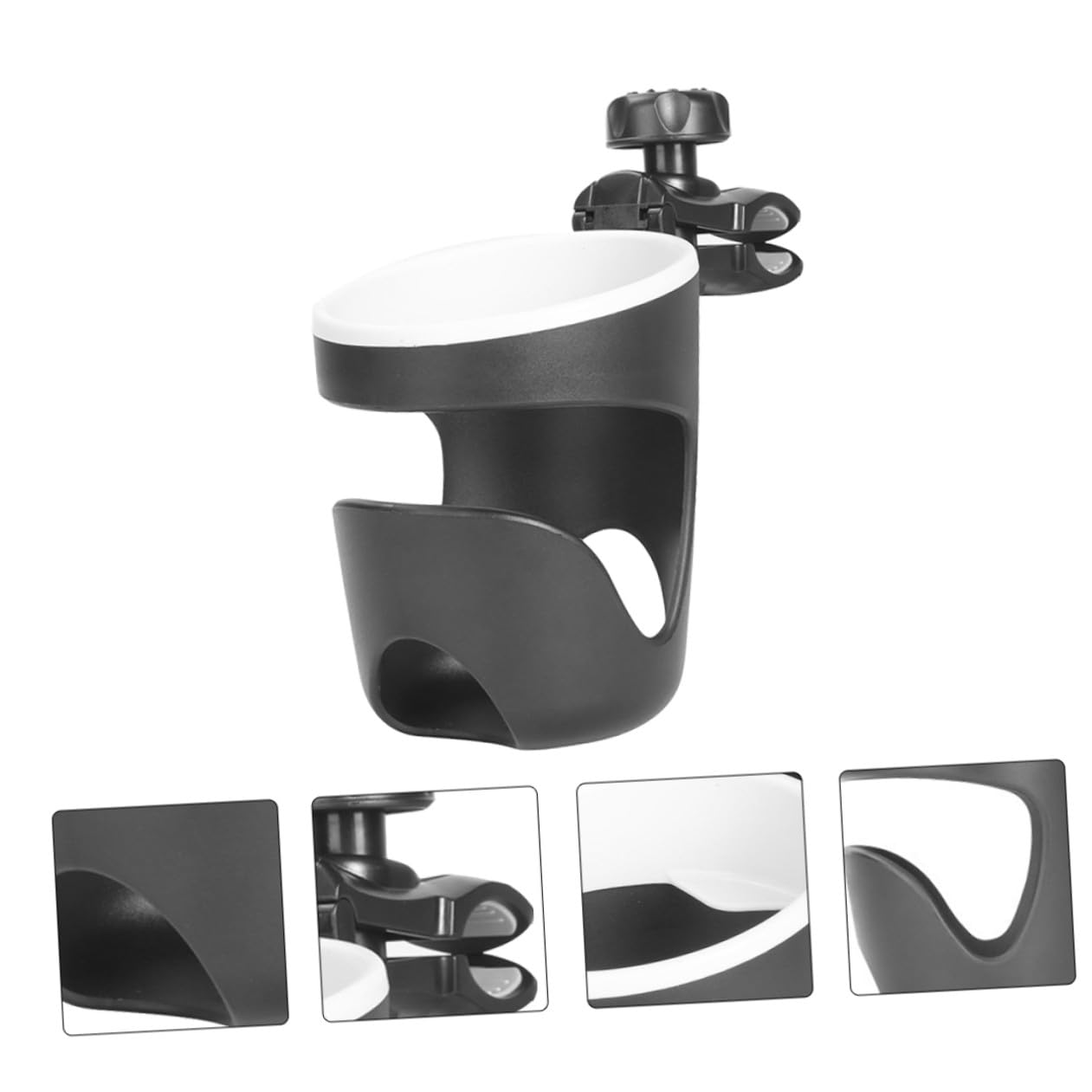 SUPVOX 2 Pezzi Portabicchiere Per Passeggino Robusto Portabicchieri Per Passeggino Porta Di Bevande Passeggino Portabottiglie Per Passeggino Tazza Bottiglia Plastica Abs Nero