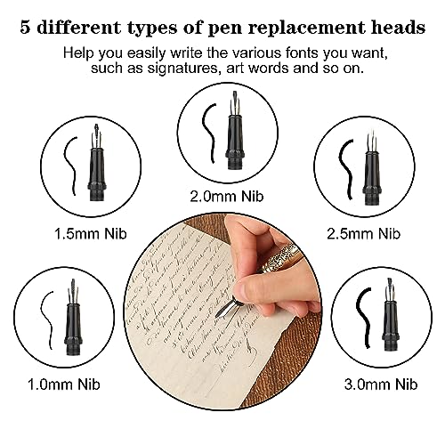 Gc Quill MU-15 Calligraphy Feather Fountain Pen And Ink Set thumb #3