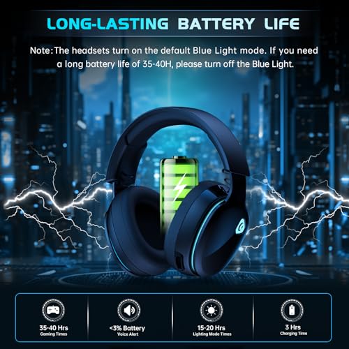 gtheos 24ghz wireless gaming headphones for ps5 ps4 fortnite amp call of dutyfps gamers pc nintendo switch bluetooth 53 gaming headset with noise canceling mic stereo sound 40hr battery -black