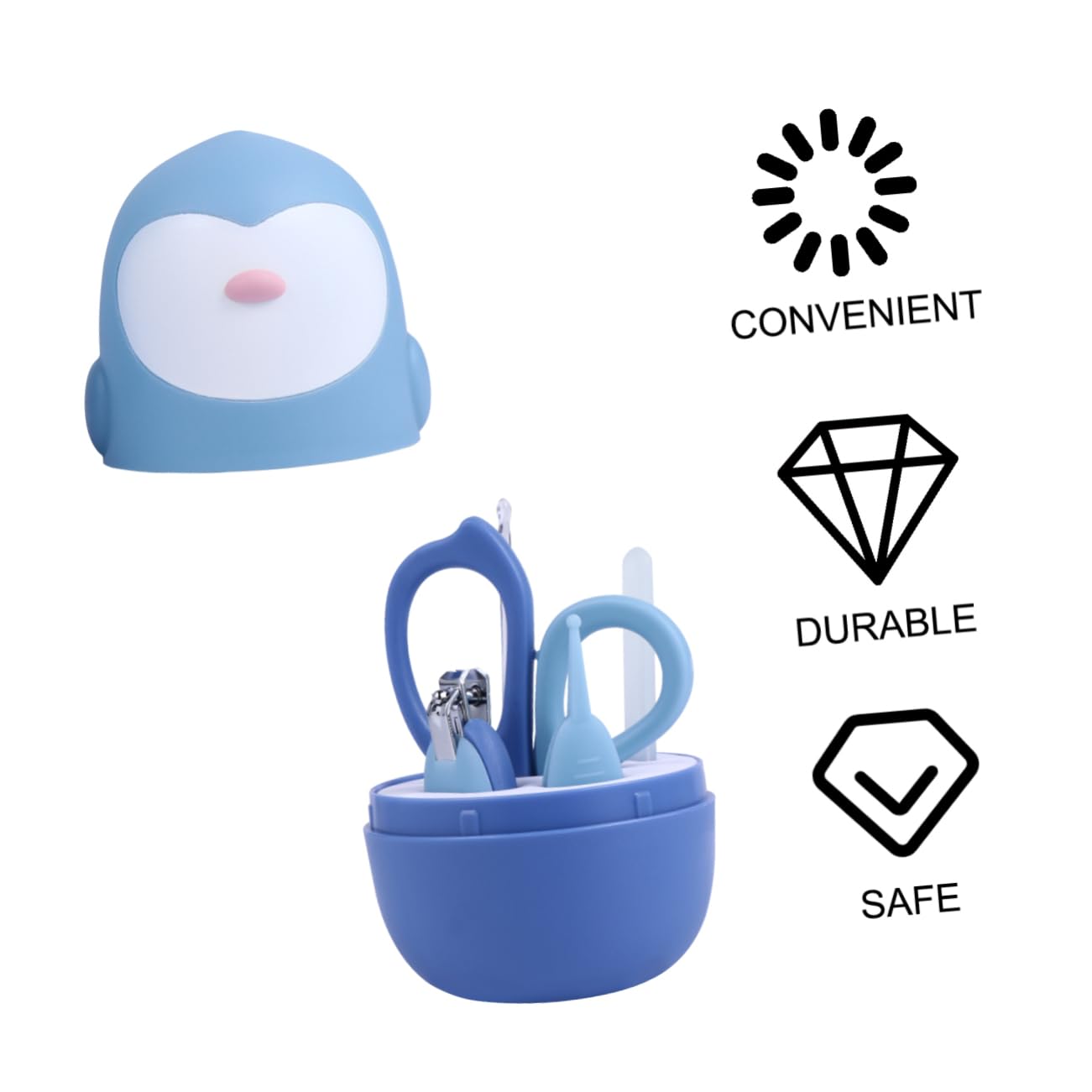 Abaodam 2sätze Nagelpflege Teiliges Kit Mit Nagelschneider Schere Pinzette Und -ohrlöffel Für Neugeborene in Blau Und Ergonomisches Design Für Sichere Anwendung