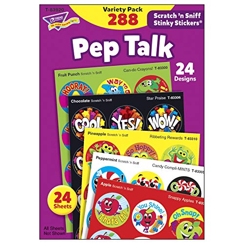 Pep Talk Stinky Stickers Variety Pack by TREND Enterprises Inc.; 288 ct.; 24 Designs 8 scents