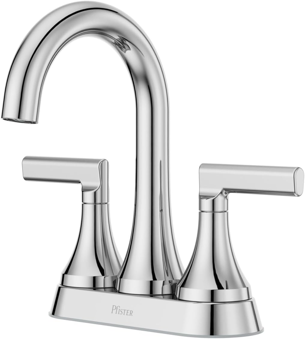 Vedra Bathroom Sink Faucet, 4-Inch Centerset, 2-Handle, 3-Hole, Polished Chrome Finish, LF048VEDC