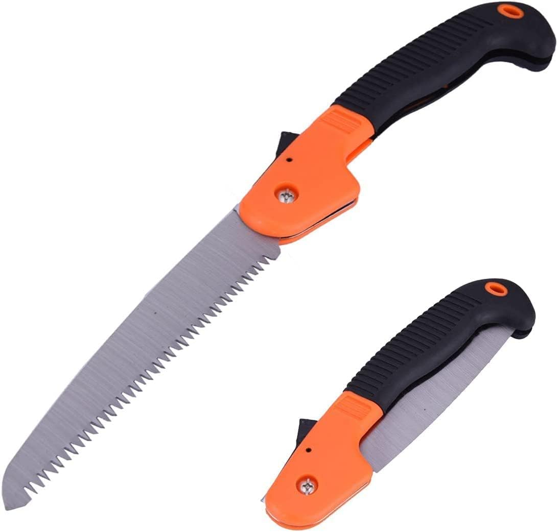 GRISHVA 7" Folding Hand Saw Pruner Cutter Tree Branch Wood Cutting Tools Carbon Steel with 3 Edge Sharpen Teeth | Manual Garden Wood Cutter Machine | Multipurpose Cutting Hand Saw (Pack of 1) (B0BY4ZWTKW) Amazon Price History, Amazon Price Tracker