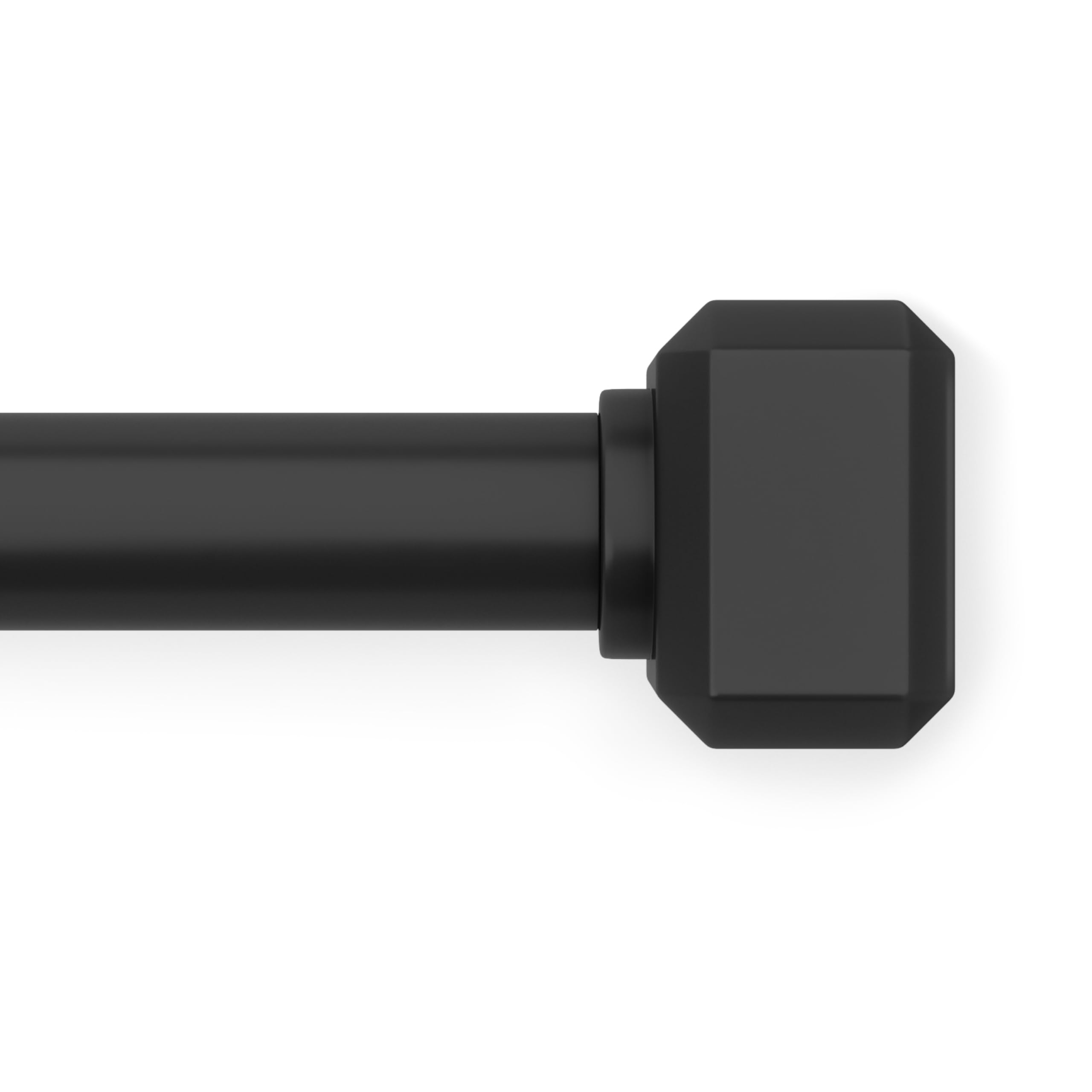 Umbra Geo Steel Curtain Rod, No-Drill Adjustable, 42 to 120 Inches, Black