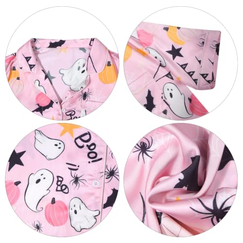 Halloween Pajamas 2 Piece Womens Ghost Button Down Short Sleepwear Sets - image 6